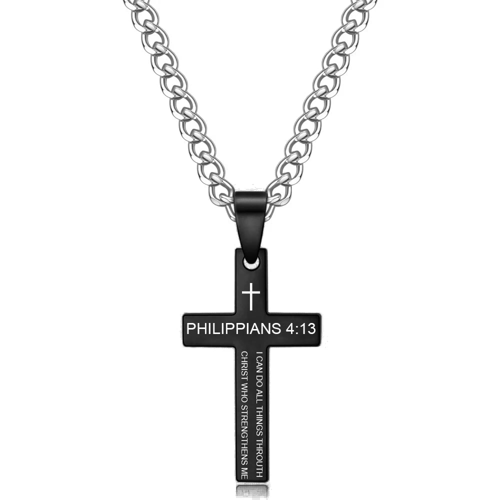 Christian Bible Cross Stainless Steel Statement Necklace – Unisex Catholic Religious Jewelry - Image 8