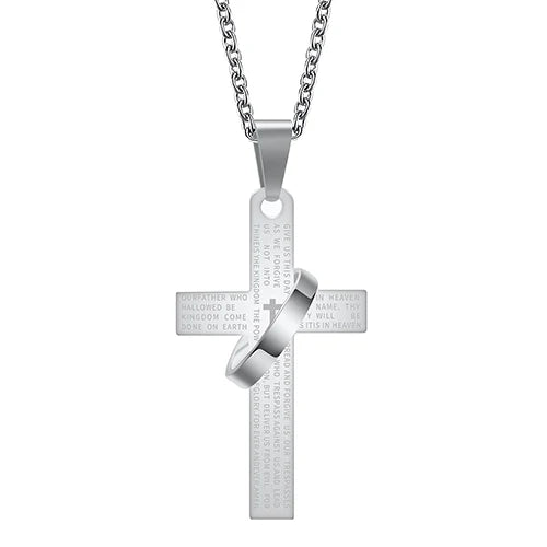 Christian Bible Cross Stainless Steel Statement Necklace – Unisex Catholic Religious Jewelry - Image 18