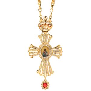 Long Catholic Cross Pendant Necklace – Handmade Jesus Cross Badge Jewelry