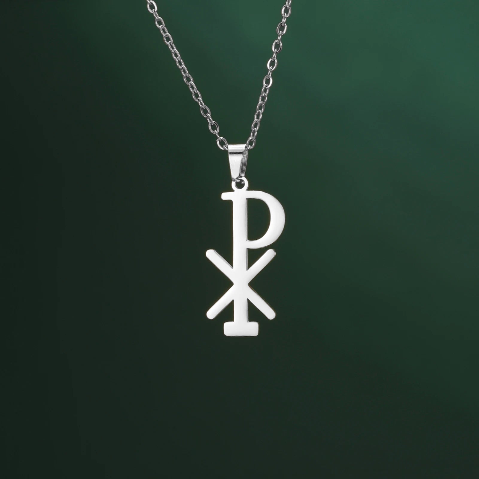 Chi Rho Necklace – Stainless Steel Christian Pendant for Men & Women - Image 2