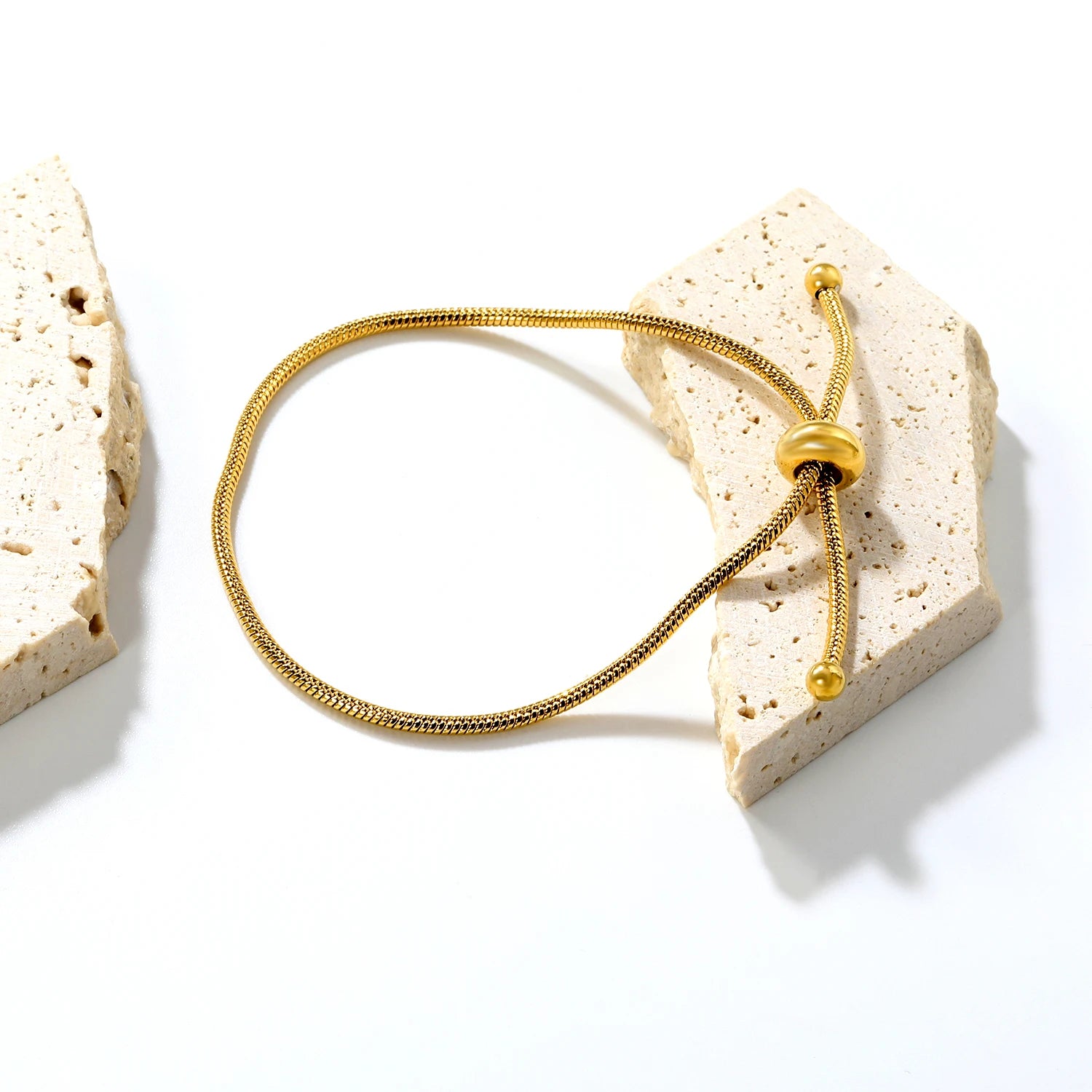 LUXUSTEEL Simple Hollow Circular Buckle Bracelet – Stainless Steel Chain Jewelry for Women & Girls - Image 4