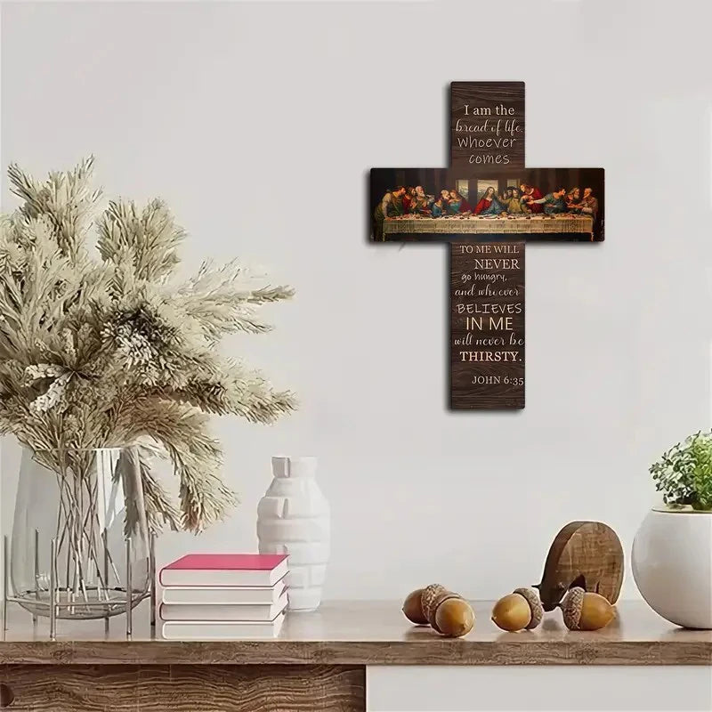 Bread Of Life Last Supper Scene Wooden Sign - Image 3