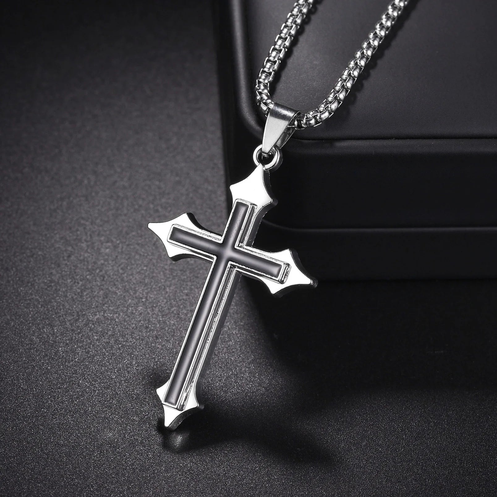 Christian Jesus Cross Necklace – Stainless Steel Pendant for Women & Men - Image 4
