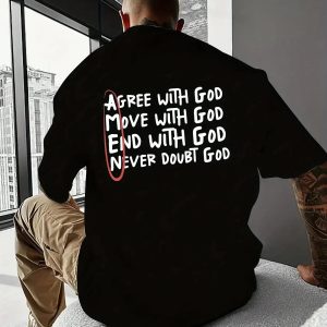 Christian "God" Print T-Shirt β 100% Cotton Casual Faith Tee for Men