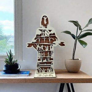 "He Is Risen" Easter Shelf Sign – Christian Home Décor for Easter Celebration