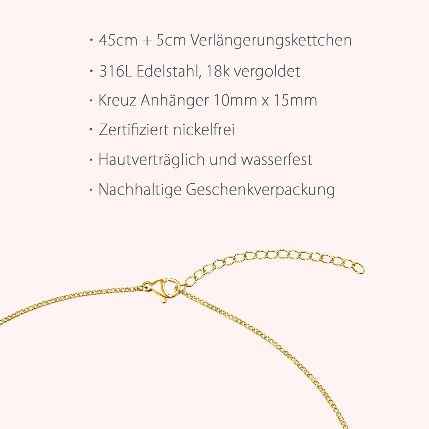 Luxury Stainless Steel Crystal Cross Pendant Necklace – Elegant Christian Jewelry for Women - Image 5