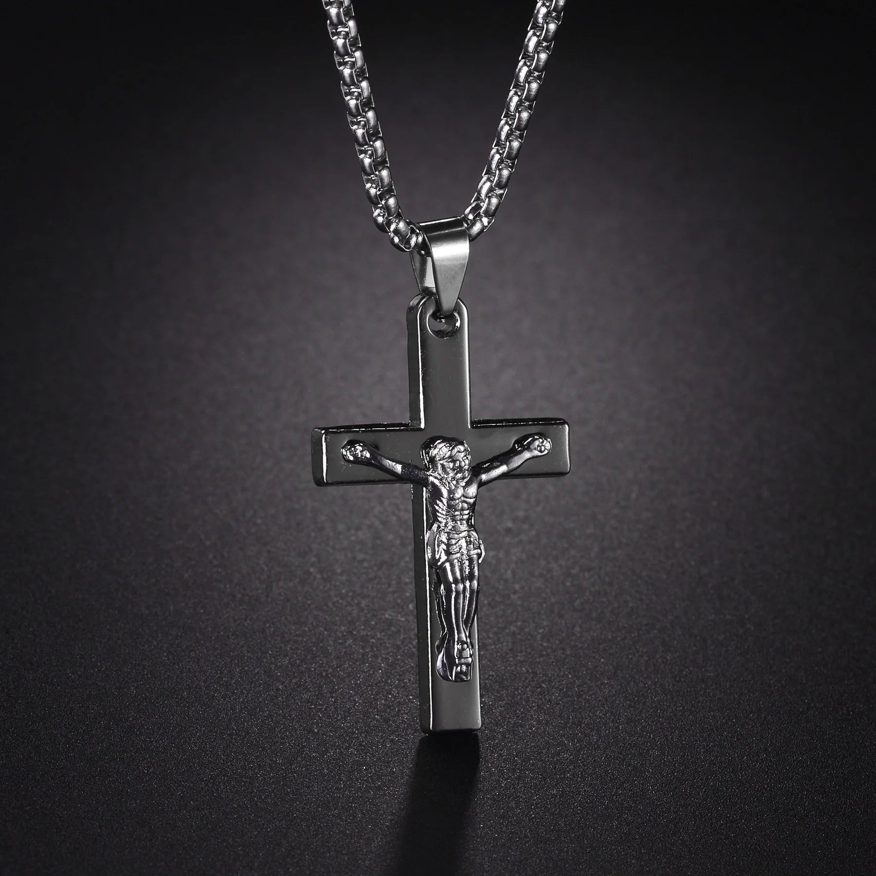 Christian Jesus Cross Necklace – Stainless Steel Pendant for Women & Men - Image 2