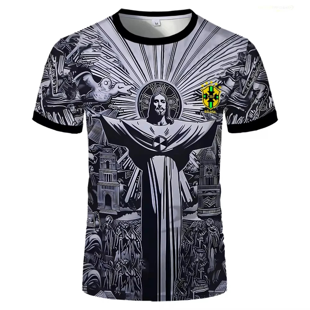 Brazil Special Edition Jesus Football Jersey – Quick-Dry Soccer T-Shirt for Men & Kids - Image 3