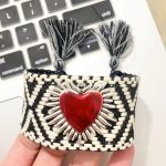 Golden Sacred Heart Bracelet – Adjustable Cotton Rope Christian Jewelry for Women