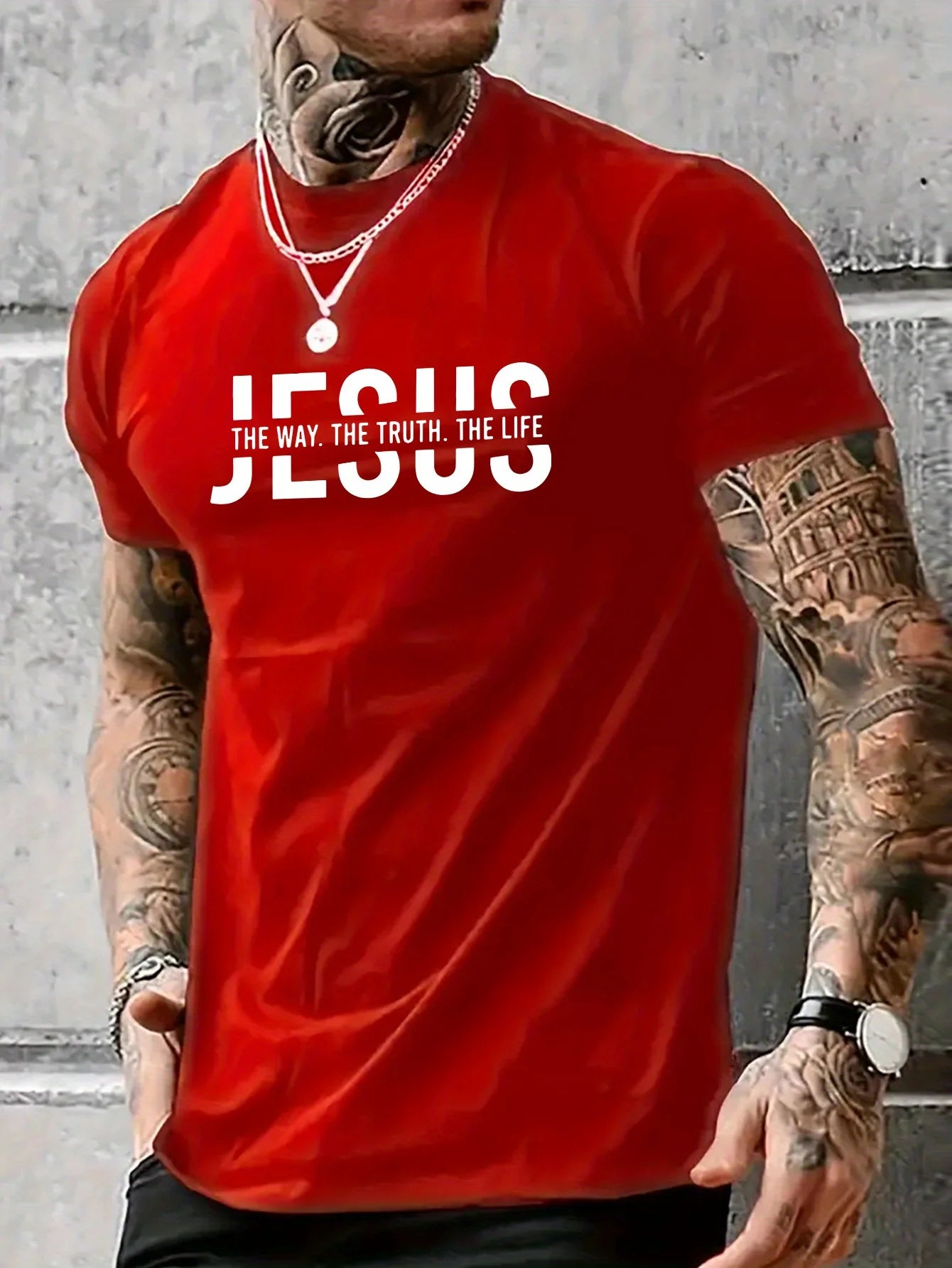"Jesus – The Way, The Truth, The Life" T-Shirt – 100% Cotton Casual Summer Tee for Men - Image 4