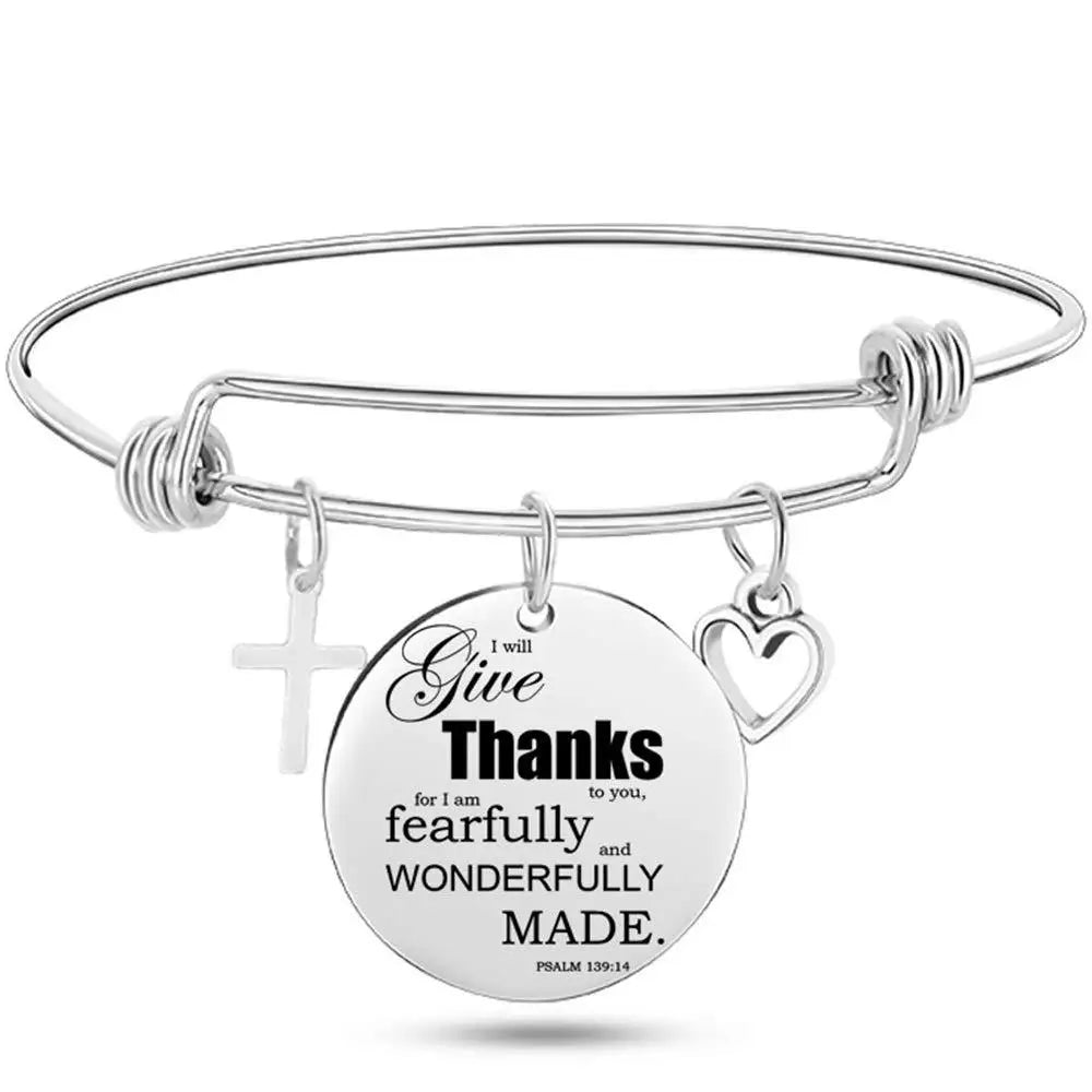 DAVINI Stainless Steel Adjustable Bible Verse Bangle – 20 Inspiring Christian Styles - Image 12