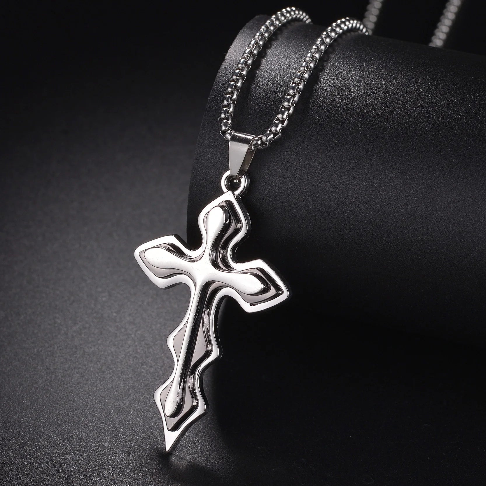 Christian Jesus Cross Necklace – Stainless Steel Pendant for Women & Men - Image 36