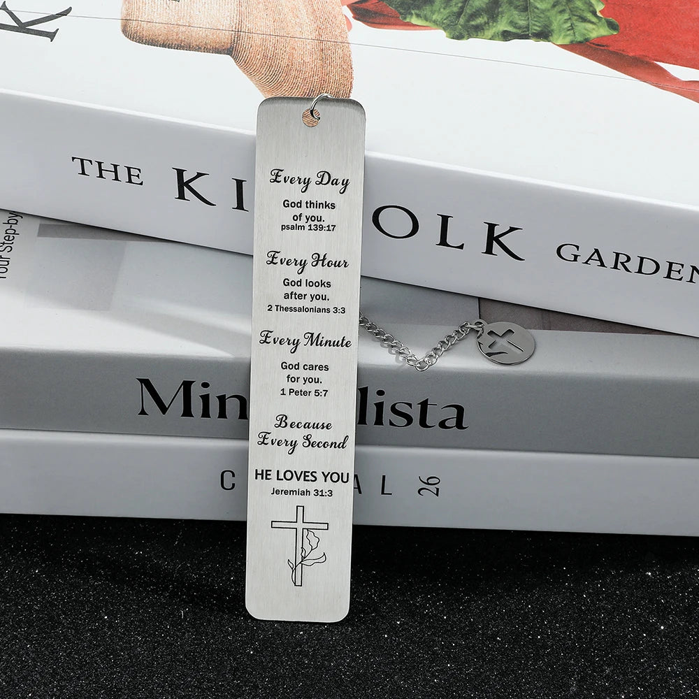 Jesus Cross Stainless Steel Hanger Bookmark – Christian Gift for Readers - Image 5