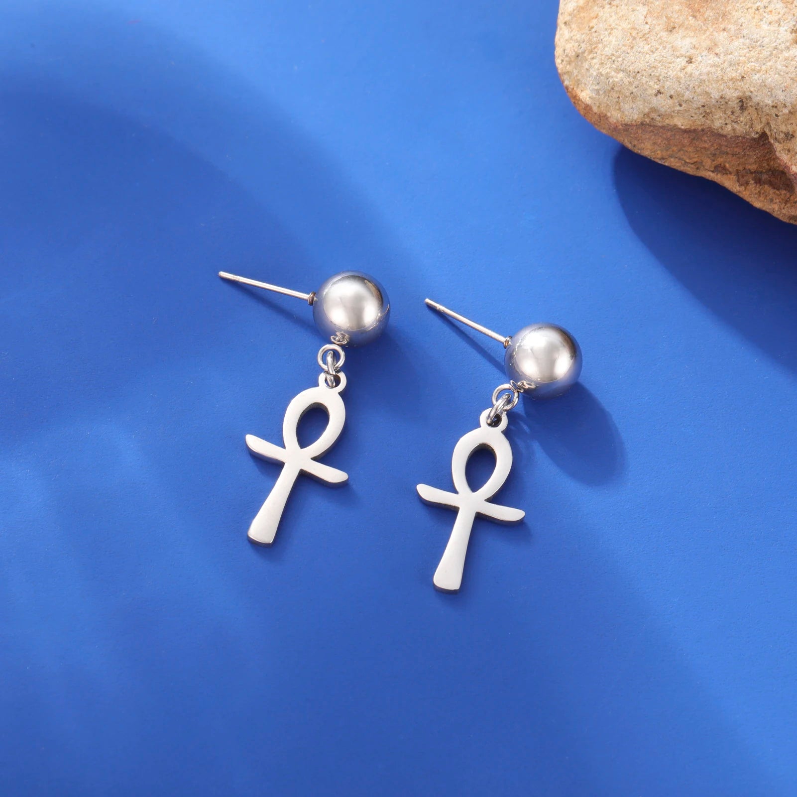 Lucktune Egyptian Ankh Cross Stud Earrings – Symbol of Life Amulet Jewelry for Women - Image 4