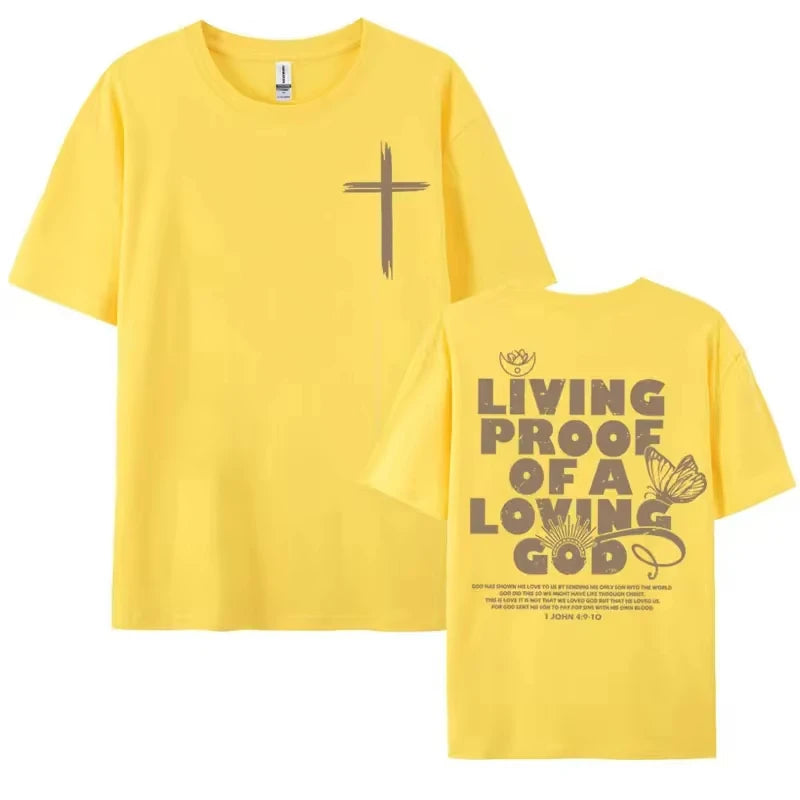 "Living Proof of a Loving God" T-Shirt – Inspirational Christian Oversized Tee for Men & Women - Image 11