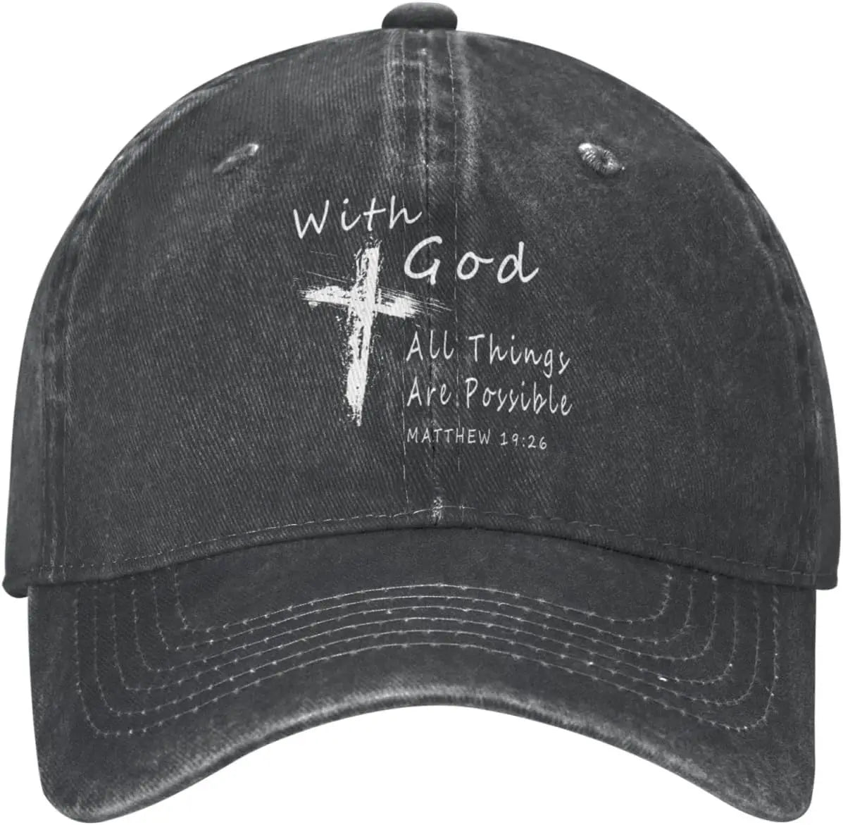 "With God All Things Are Possible" Baseball Cap – Unisex Christian Faith Hat - Image 8