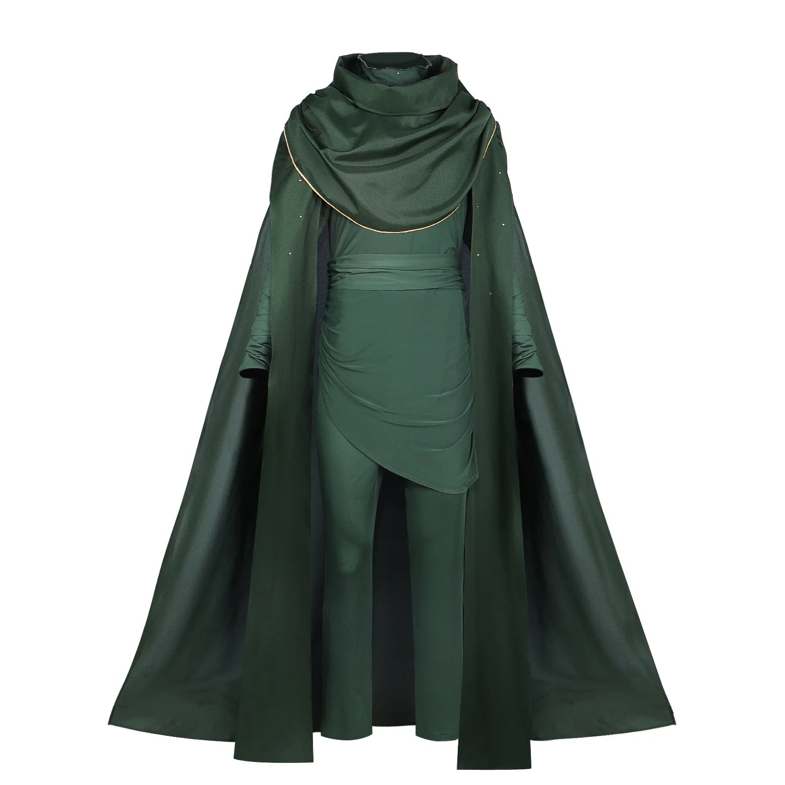 Loki "God of Lies" Cosplay Costume – Green Top, Pants & Cloak Set for Adults