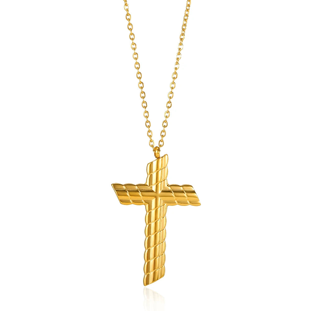 Christian Jesus Cross Necklace – Stainless Steel Choker Jewelry for Men & Women Short Description: - Image 8