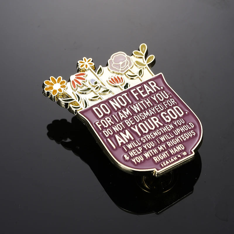 Isaiah 41:10 Do Not Fear For I am With You Enamel Pin Bible Verse Quote Badge Christian Jewelry Gifts - Image 2