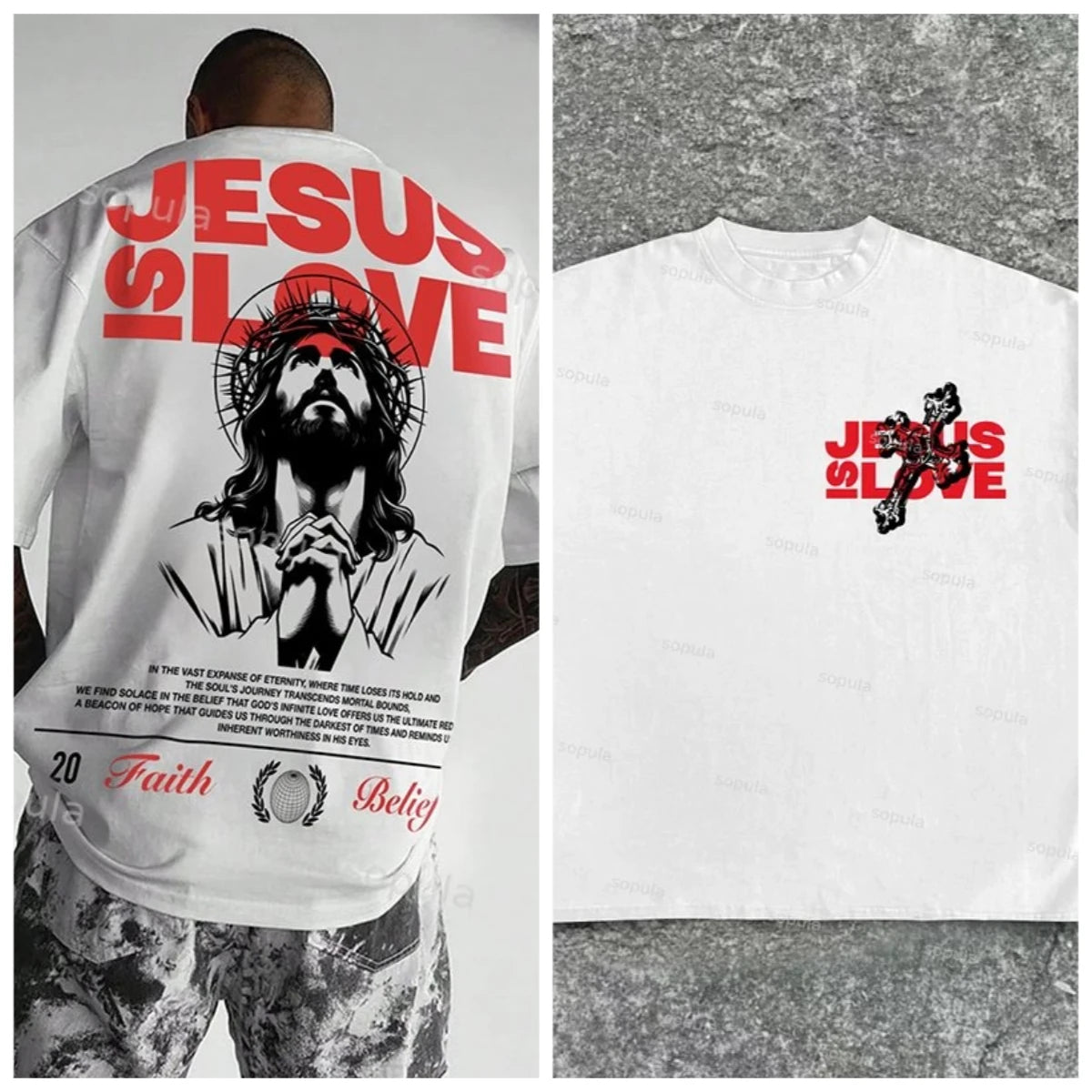 Jesus Gospel Prayer Letter Print T-Shirt – Retro Y2K Christian Streetwear for Men & Women - Image 7