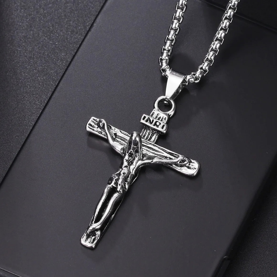 Christian Jesus Cross Necklace – Stainless Steel Pendant for Women & Men - Image 25