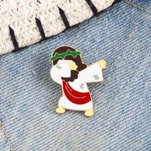 Jesus Messiah Shirt Lapel Pins Cartoon Character Brooches Enamel  Christian Faith Icon Badge Clothes Bag Jewelry Gift for Friend