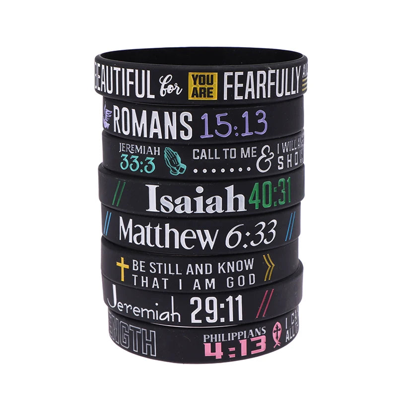 13pc Christian Silicone Wristband Set – Faith, Believe, Peace, Grace Bible Bracelets - Image 6