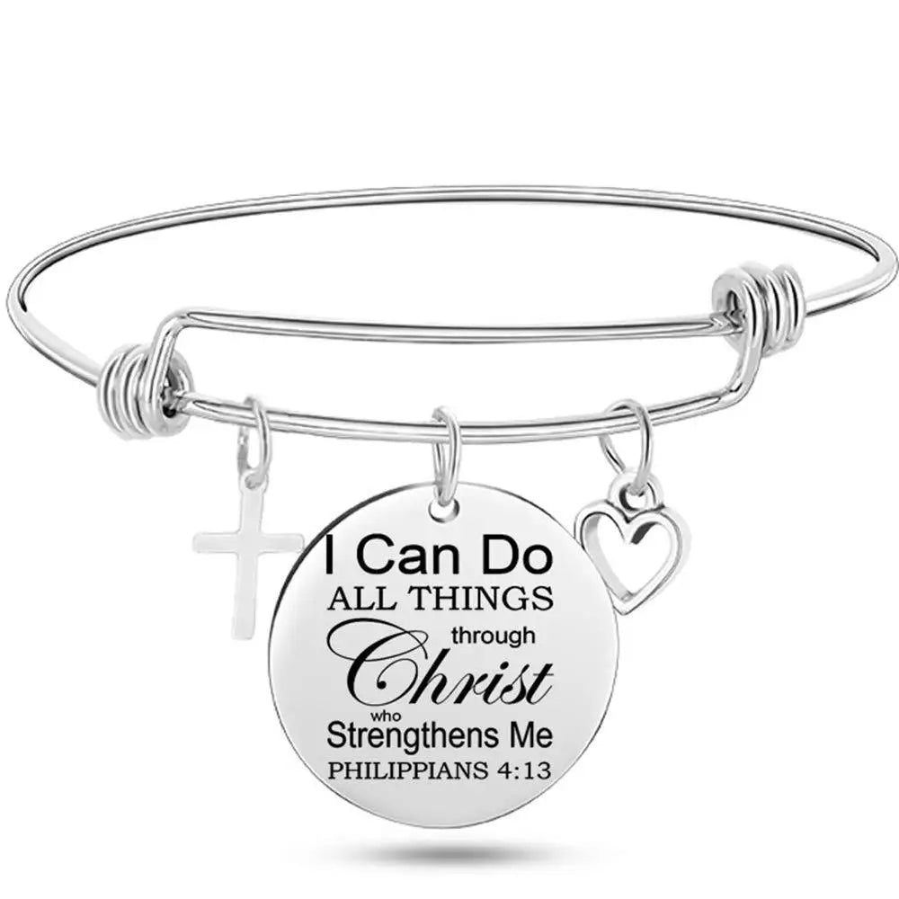 DAVINI Stainless Steel Adjustable Bible Verse Bangle – 20 Inspiring Christian Styles - Image 19
