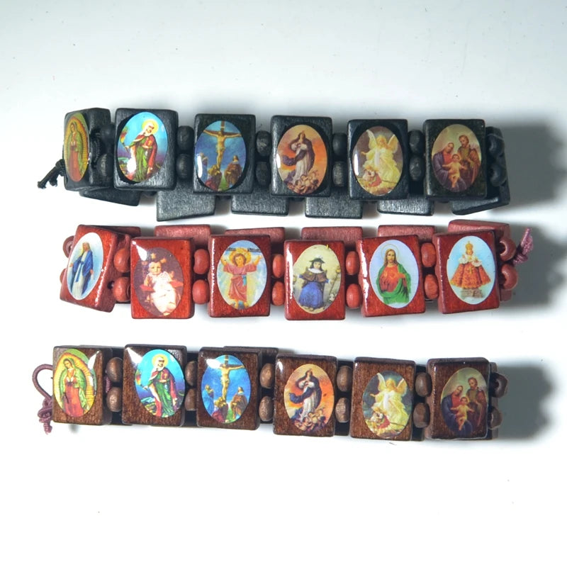 36x Wooden Rosary Beads Bracelets – Catholic Christian Orthodox Religious Jewelry - Image 2