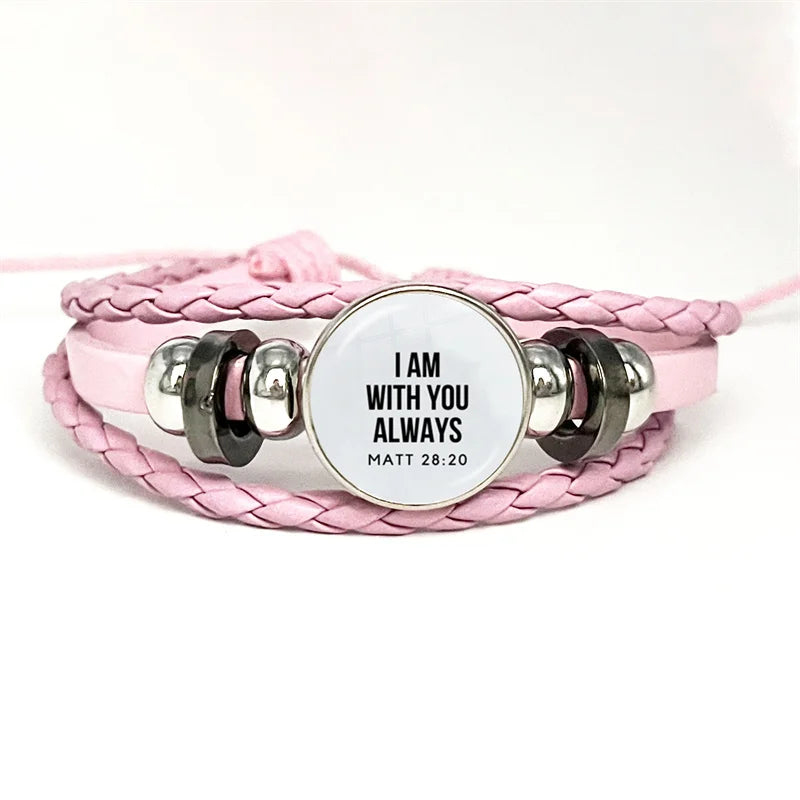 Bible Verse Faith Leather Bracelet – Handmade Multilayer Braided Christian Jewelry Gift - Image 2