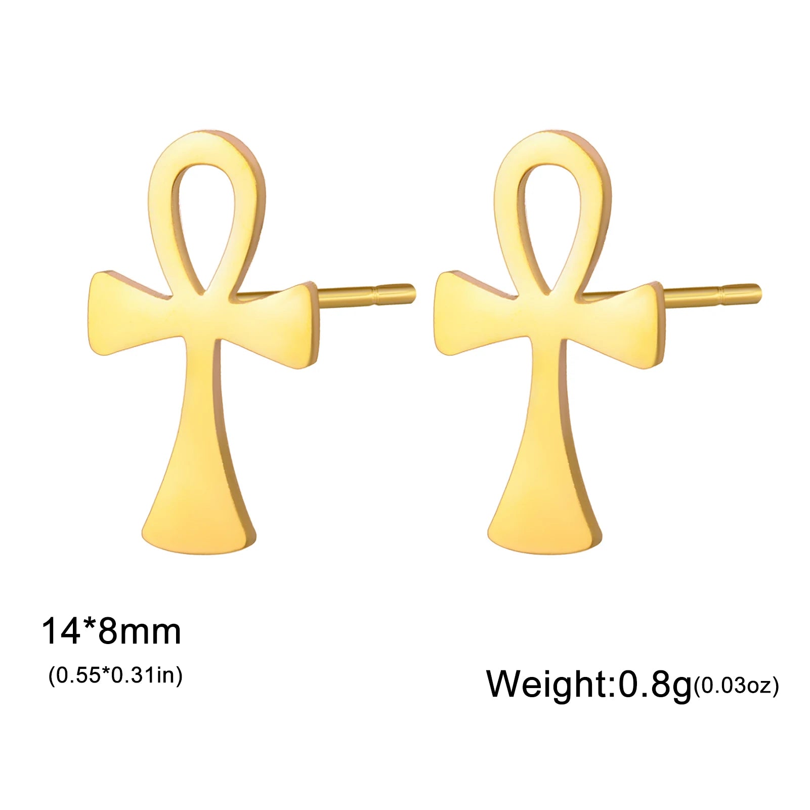 Lucktune Egyptian Ankh Cross Stud Earrings - Image 8