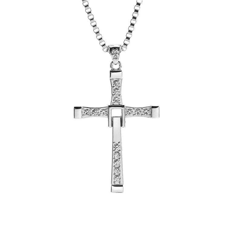 Dominic Toretto “The Fast and The Furious” Vin Diesel Inspired Crystal Jesus Cross Pendant Necklace - Image 8