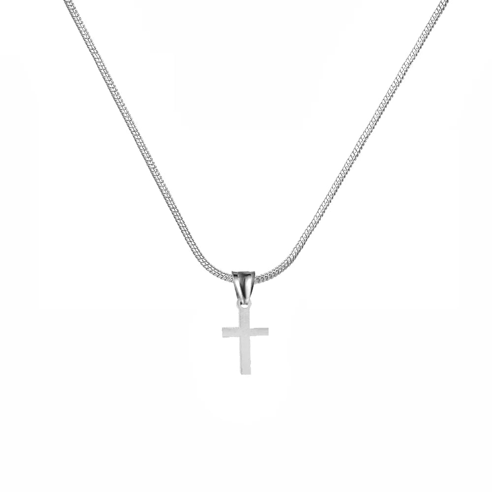 Fashion Small Jesus Cross Pendant Female Gold Silver Color Stainless Steel Snake Chain Necklace for Women Religious Jewelry Gift - Image 7