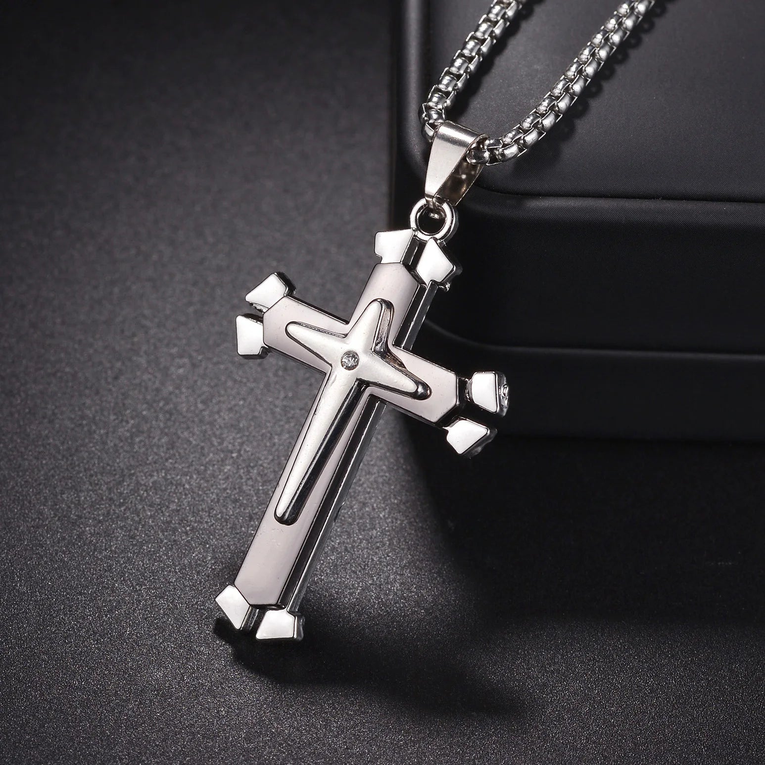 Christian Jesus Cross Necklace – Stainless Steel Pendant for Women & Men - Image 19