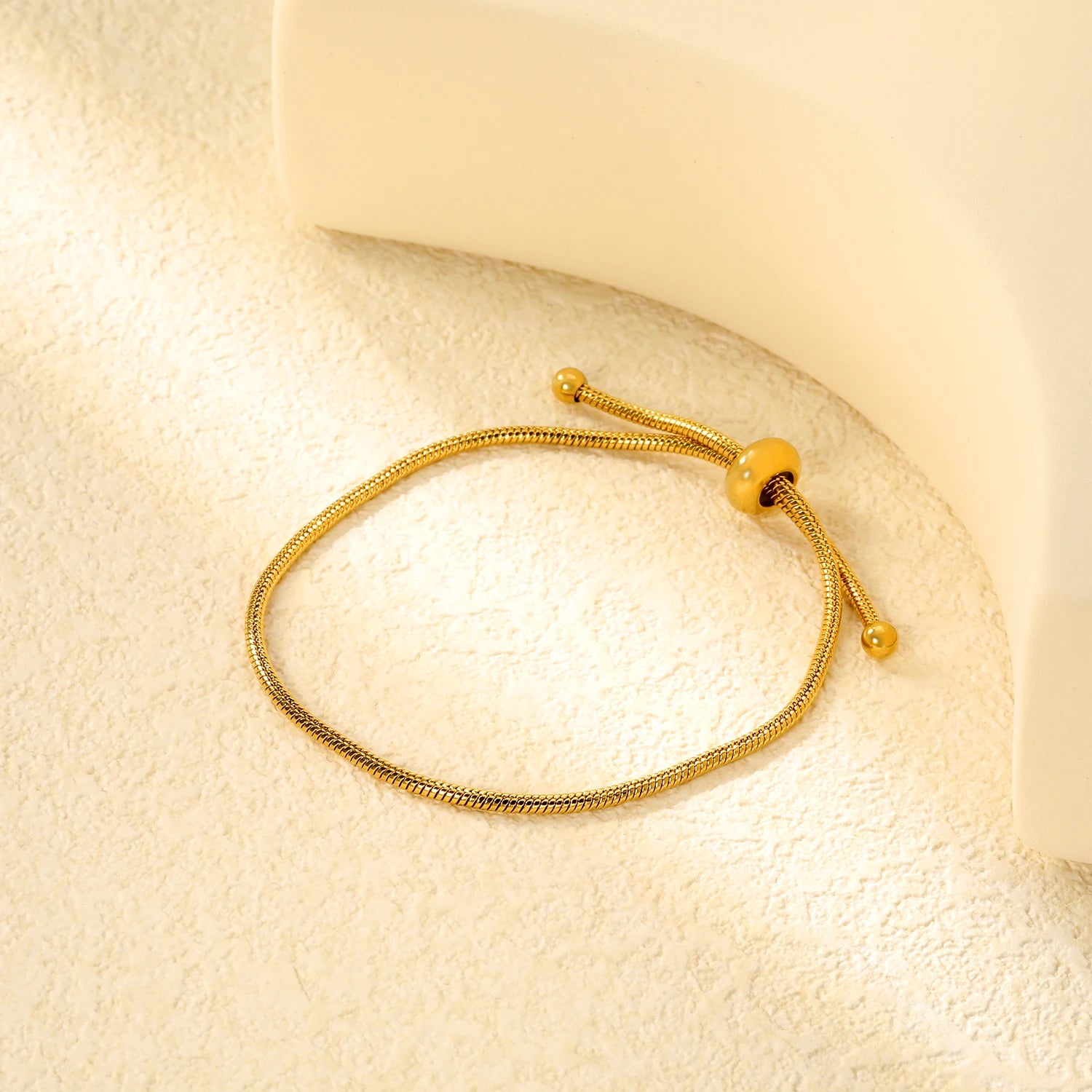 LUXUSTEEL Simple Hollow Circular Buckle Bracelet – Stainless Steel Chain Jewelry for Women & Girls - Image 2