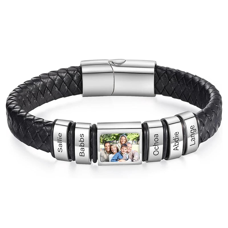 Custom Photo Bracelet – Personalized Leather Name Bracelet for Men, Boys & Husbands - Image 13