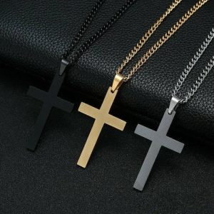 New Christian Virgin Mary & Jesus Cross Pendant Necklace – Simple Unisex Religious Fashion Jewelry