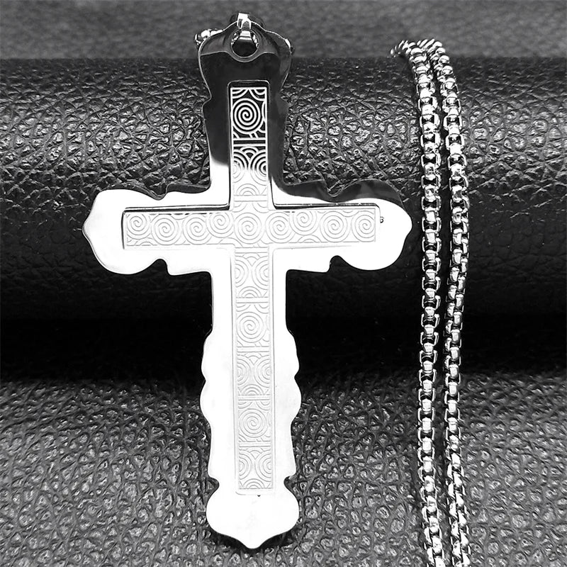 Christian Bible Cross Chain Necklace – Stainless Steel Prayer Pendant for Men - Image 13