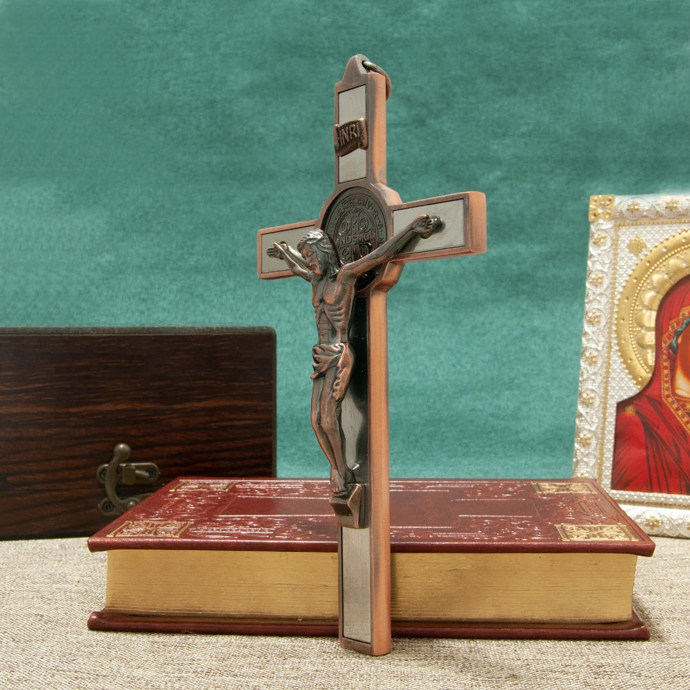 HT New Alloy Gold-Plated INRI Jesus Christ Crucifix - Image 5