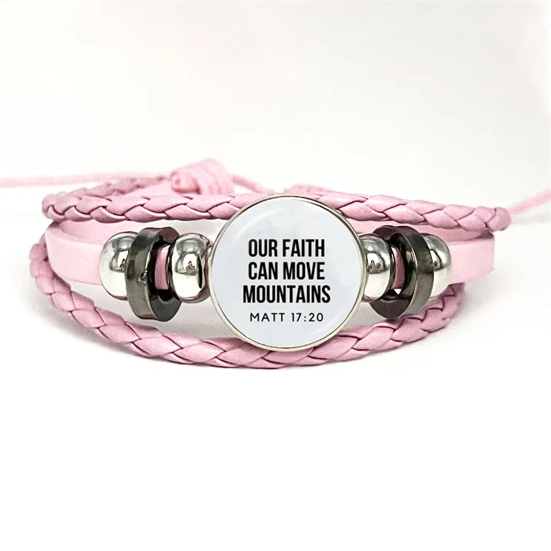 Bible Verse Faith Leather Bracelet – Handmade Multilayer Braided Christian Jewelry Gift - Image 6