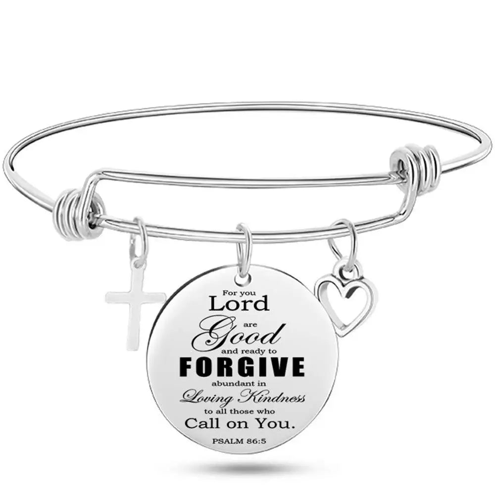 DAVINI Stainless Steel Adjustable Bible Verse Bangle – 20 Inspiring Christian Styles - Image 3