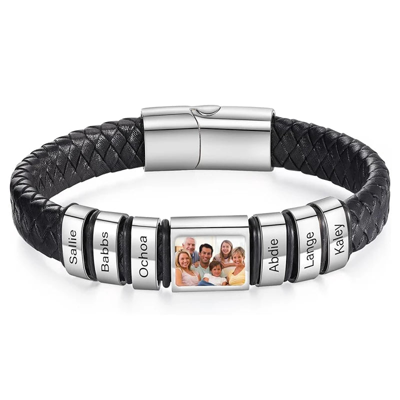 Custom Photo Bracelet – Personalized Leather Name Bracelet for Men, Boys & Husbands - Image 7