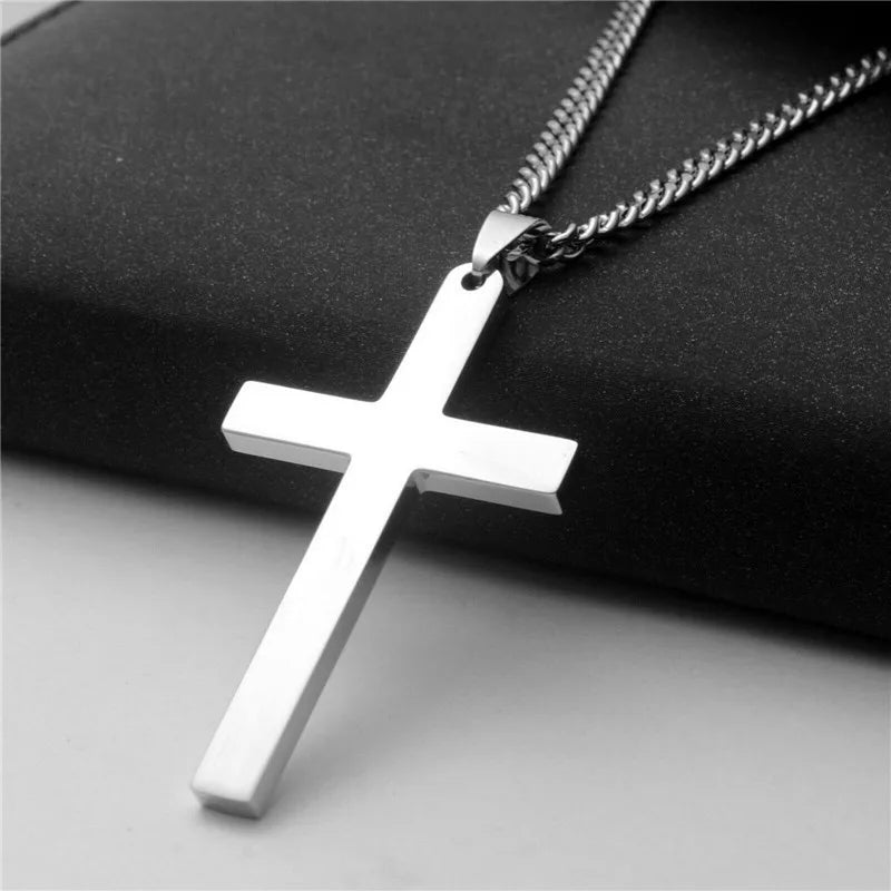New Christian Virgin Mary & Jesus Cross Pendant Necklace – Simple Unisex Religious Fashion Jewelry - Image 3