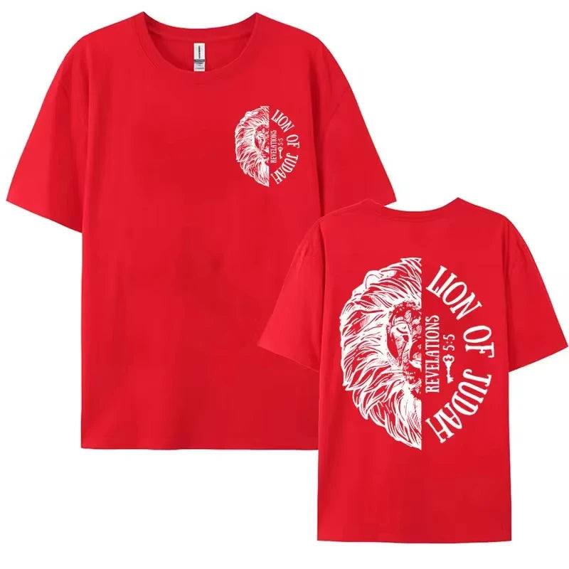 Lion of Judah "Jesus Loves You" T-Shirt – Aesthetic Christian Oversized Tee for Men & Women - Image 3